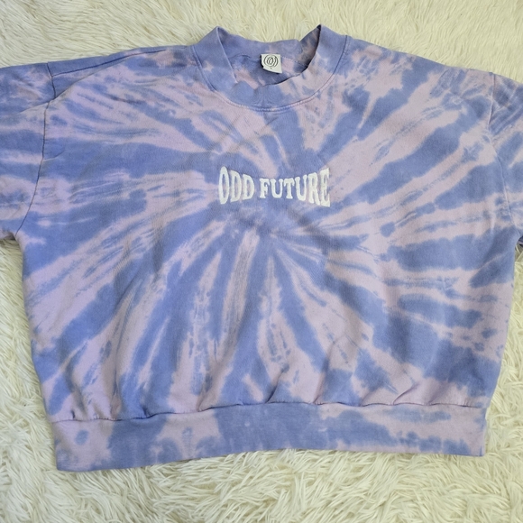 Odd Future Purple Tie Die Cropped Sweatshirt SZ L - Picture 3 of 10